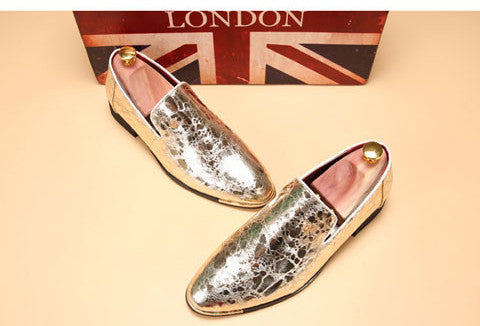 silver gold spike men loafers shoes luxury brand trendy flat footwear studded male patent leather oxford shoes for men - CelebritystyleFashion.com.au online clothing shop australia