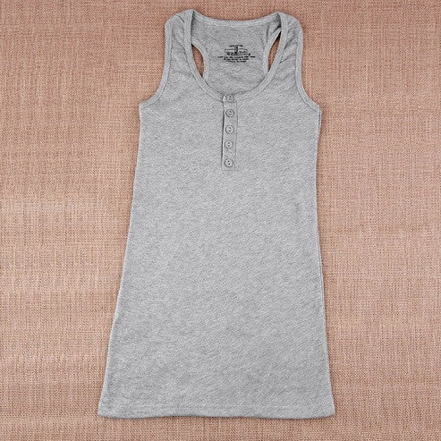 1Pc Ladies Multicolor Long Sleeveless Bodycon Temperament Cotton Long T-shirt Tank Top Women Vest Tops regatas feminino - CelebritystyleFashion.com.au online clothing shop australia