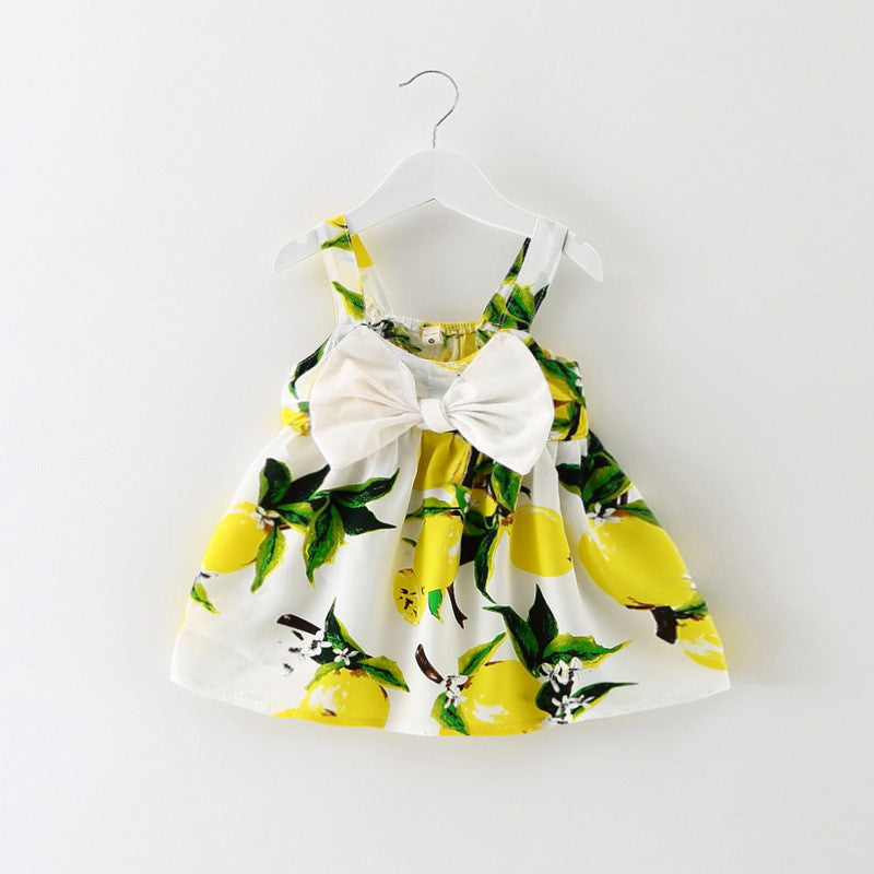 New Baby Dress Infant girl dresses Lemon Print Baby Girls Clothes Slip Dress Princess Birthday Dress for Baby Girl - CelebritystyleFashion.com.au online clothing shop australia