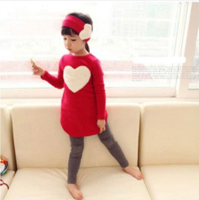 baby girls clothing sets spring/autumn fashion princess love pink/red long-sleeve T-shirts+ pants 3 pieces kids clothes for girl - CelebritystyleFashion.com.au online clothing shop australia