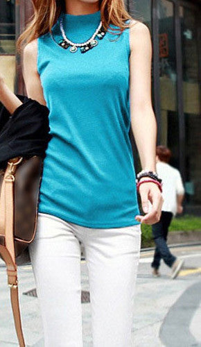 women autumn winter sleeveless solid color Tops & Tees cotton Tanks tops & Camis women lady Vest 10 colors - CelebritystyleFashion.com.au online clothing shop australia