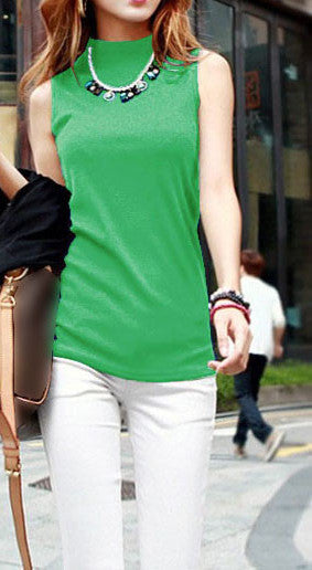 women autumn winter sleeveless solid color Tops & Tees cotton Tanks tops & Camis women lady Vest 10 colors - CelebritystyleFashion.com.au online clothing shop australia