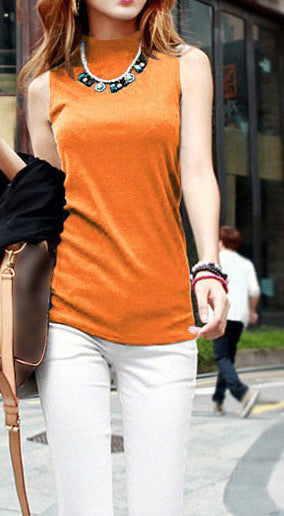 women autumn winter sleeveless solid color Tops & Tees cotton Tanks tops & Camis women lady Vest 10 colors - CelebritystyleFashion.com.au online clothing shop australia