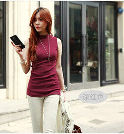 women autumn winter sleeveless solid color Tops & Tees cotton Tanks tops & Camis women lady Vest 10 colors - CelebritystyleFashion.com.au online clothing shop australia