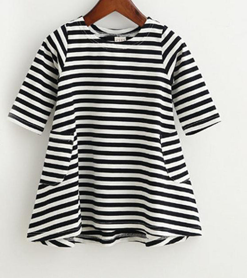 New autumn girls dresses stripe kids dress children casual long sleeve dress children dresses girls - CelebritystyleFashion.com.au online clothing shop australia