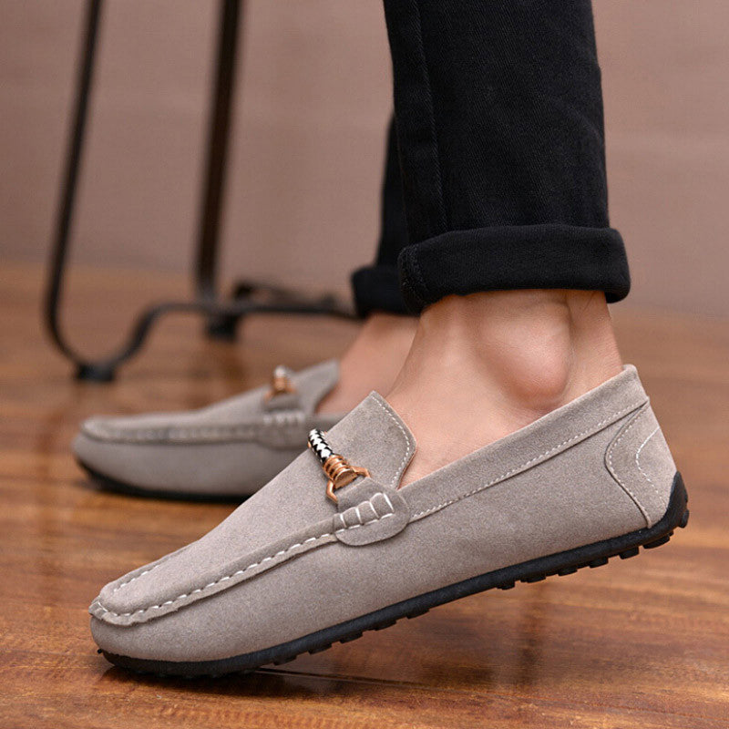 Men Casual Shoes Fashion Leather Loafers Moccasins Slip On Flats Male suede Shoes Spring autumn New style - CelebritystyleFashion.com.au online clothing shop australia