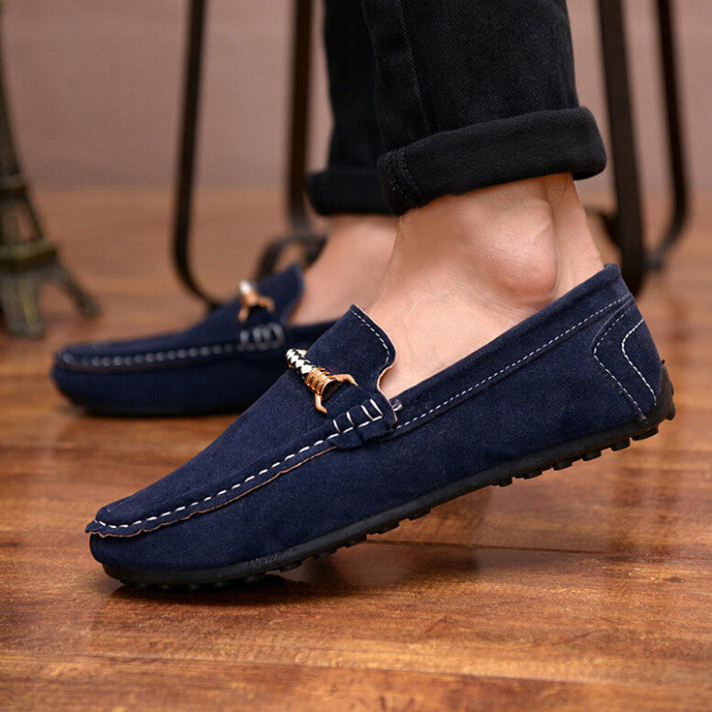 Men Casual Shoes Fashion Leather Loafers Moccasins Slip On Flats Male suede Shoes Spring autumn New style - CelebritystyleFashion.com.au online clothing shop australia