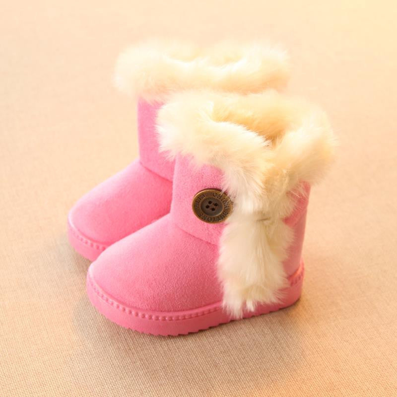 Winter Children Boots Thick Warm Shoes Cotton-Padded Suede Buckle Boys Girls Boots Boys Snow Boots Kids Shoes EU 21-35 - CelebritystyleFashion.com.au online clothing shop australia