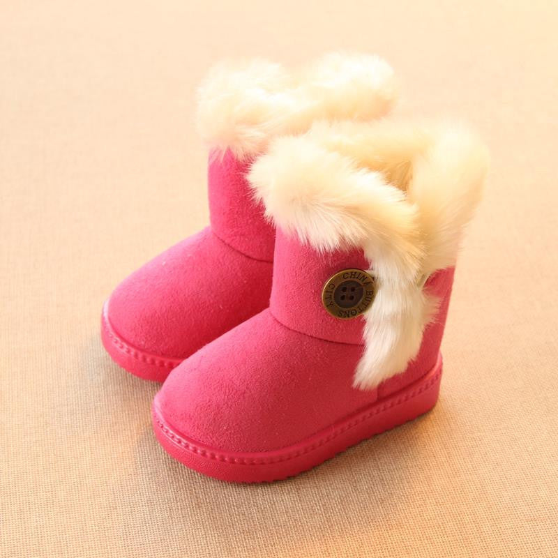 Winter Children Boots Thick Warm Shoes Cotton-Padded Suede Buckle Boys Girls Boots Boys Snow Boots Kids Shoes EU 21-35 - CelebritystyleFashion.com.au online clothing shop australia