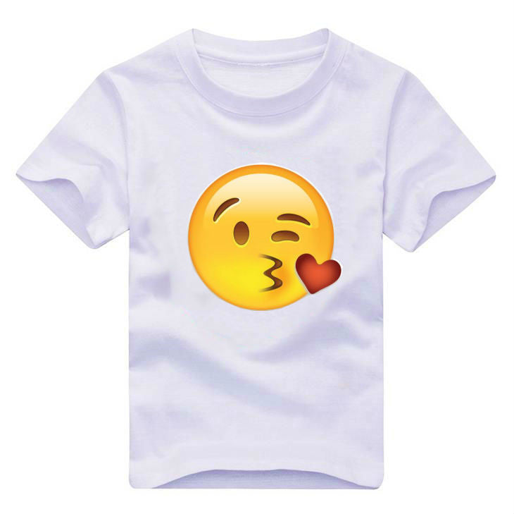 Emoji monkey alien smile lip Print Kids t shirt Boy Girl shirt Casual Children Toddler Clothes Funny Top Tees White Gift ZT-6 - CelebritystyleFashion.com.au online clothing shop australia