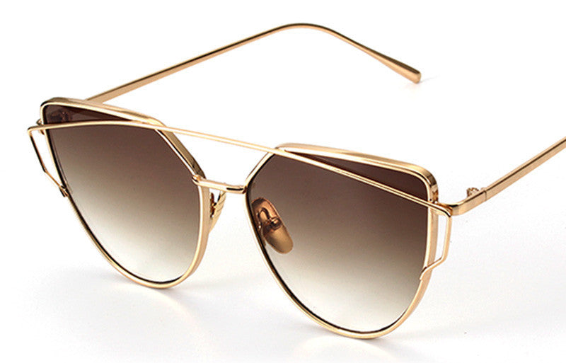 BOUTIQUE New Women 6 Colour Luxury Cat Eye Sunglasses Women Sunglasses Double-Deck Alloy Frame UV400 - CelebritystyleFashion.com.au online clothing shop australia