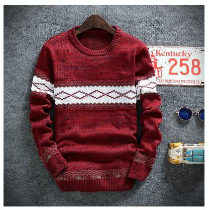 winter pullover sweater brand knitting long sleeve O-neck Slim Korean fashion clothes men sweater - CelebritystyleFashion.com.au online clothing shop australia