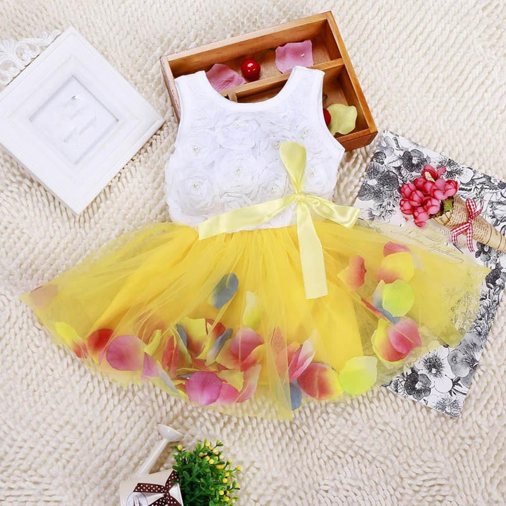 5 Color New Summer Cotton Baby Aestheticism Fairy Tale Petals Colorful Dress Chiffon Princess Newborn Baby Dresses - CelebritystyleFashion.com.au online clothing shop australia