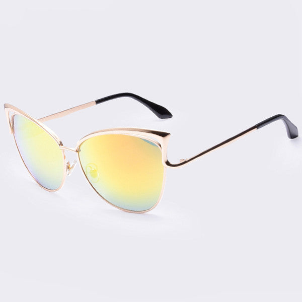 AOFLY New Metal Frame Sexy Cat Eye Sunglasses for Women Coating Brand Vintage Sun Glasses Female Oculos de grau Femininos UV400 - CelebritystyleFashion.com.au online clothing shop australia