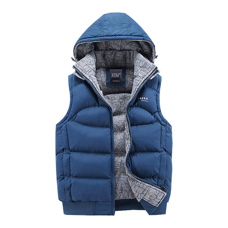 New Mens Jacket Sleeveless veste homme Winter Fashion Casual Coats Male Hooded Cotton-Padded Men's Vest men Thickening Waistcoat - CelebritystyleFashion.com.au online clothing shop australia