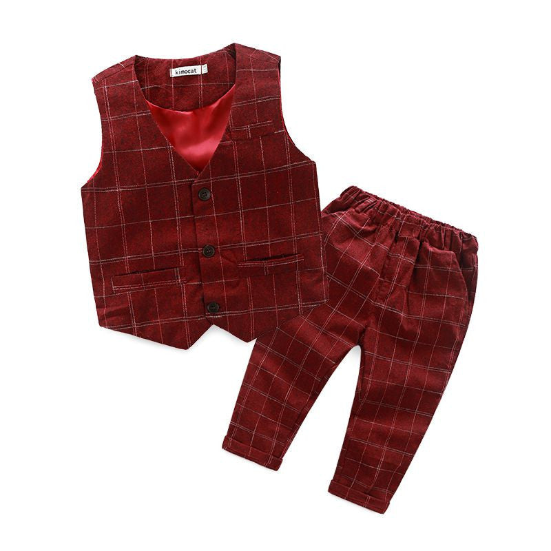 children's leisure clothing sets kids baby boy suit vest gentleman clothes for weddings formal clothing - CelebritystyleFashion.com.au online clothing shop australia