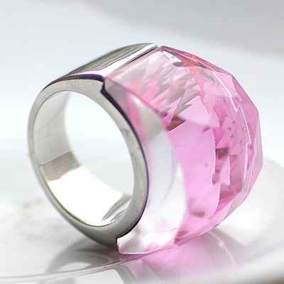 Stainless Steel Wedding Jewelry Supplies Big Zircon Rings for women - CelebritystyleFashion.com.au online clothing shop australia