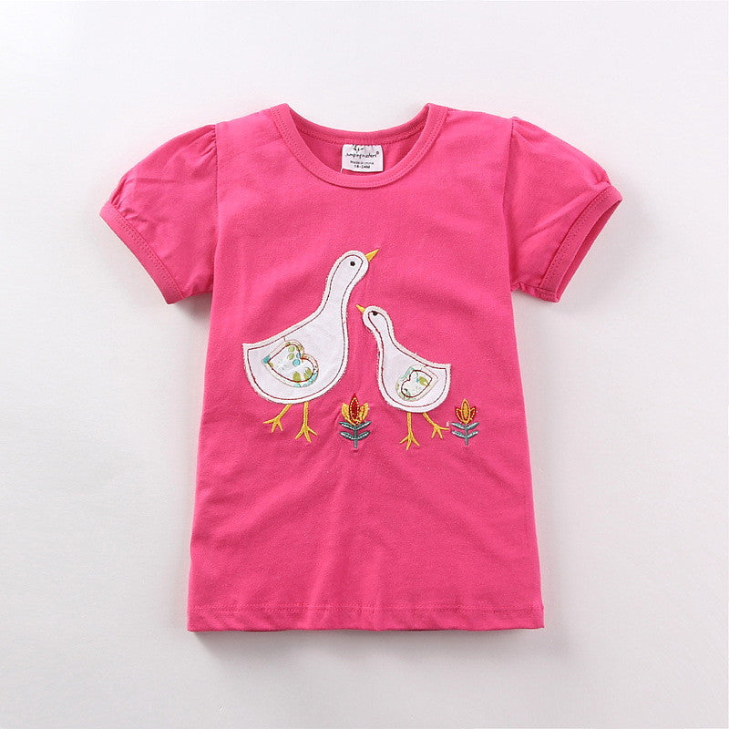 2-10 years baby Girl t-shirt big Girls tees shirts children blouse big sale super quality 100% cotton kids summer clothes - CelebritystyleFashion.com.au online clothing shop australia