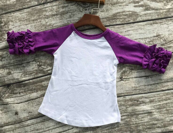 girls clothes o-neck baby girls kids icing ruffle raglan tops shirts girls casual tops fall Autumn top T-shirt - CelebritystyleFashion.com.au online clothing shop australia