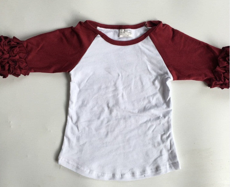 girls clothes o-neck baby girls kids icing ruffle raglan tops shirts girls casual tops fall Autumn top T-shirt - CelebritystyleFashion.com.au online clothing shop australia