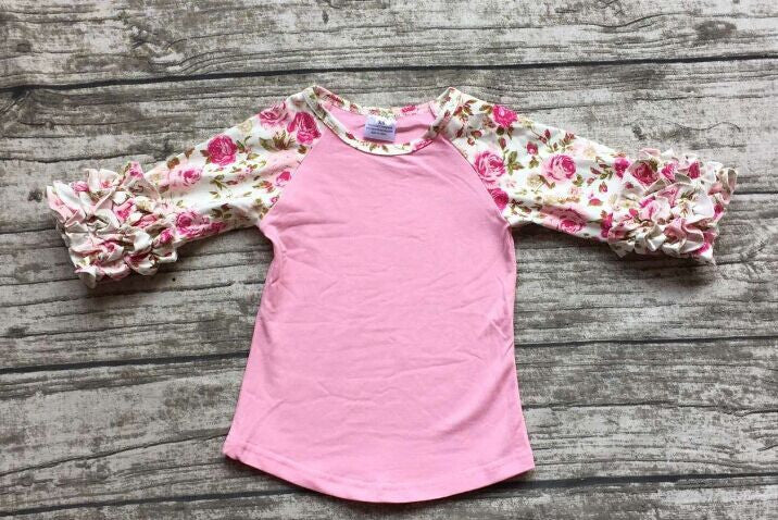 girls clothes o-neck baby girls kids icing ruffle raglan tops shirts girls casual tops fall Autumn top T-shirt - CelebritystyleFashion.com.au online clothing shop australia