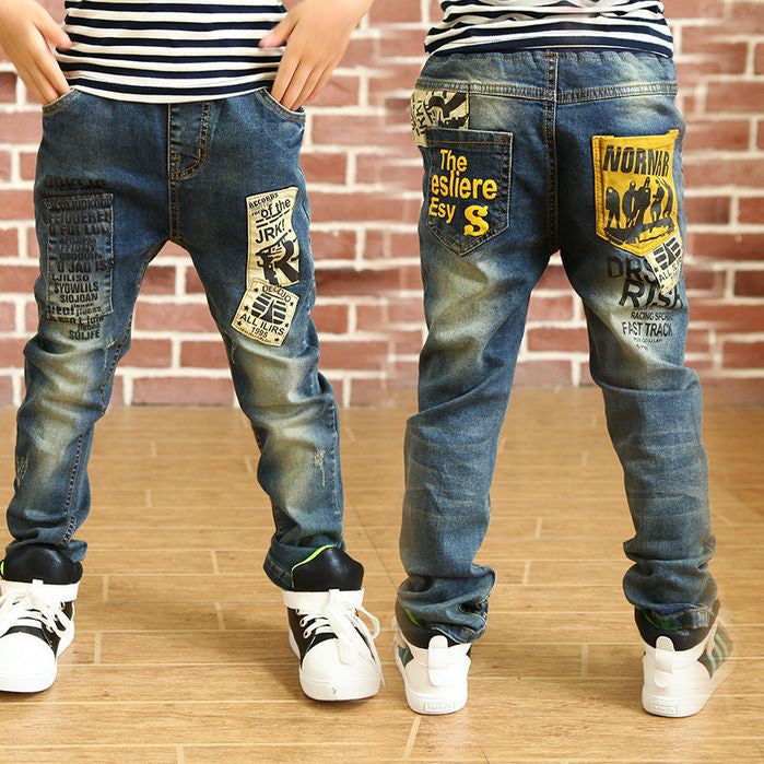 Spring Autumn new boys jeans Kids Rushed Light-colored fashion Children jean Trousers B135 - CelebritystyleFashion.com.au online clothing shop australia