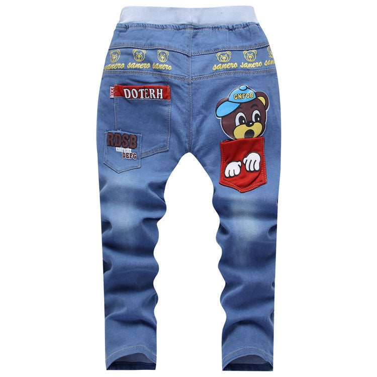 Autumn Children Jeans For Boy Baby Boys Jeans Pants Designer Kids Jean Children's Elastic Waist Trousers - CelebritystyleFashion.com.au online clothing shop australia