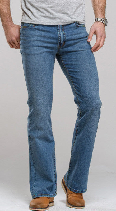 Mens jeans boot cut leg slightly flared slim fit famous brand blue black male jeans designer classic denim Jeans - CelebritystyleFashion.com.au online clothing shop australia