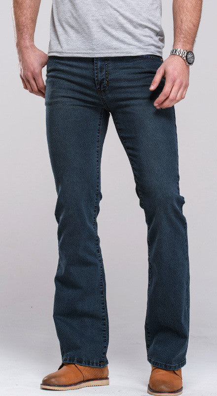 Mens jeans boot cut leg slightly flared slim fit famous brand blue black male jeans designer classic denim Jeans - CelebritystyleFashion.com.au online clothing shop australia