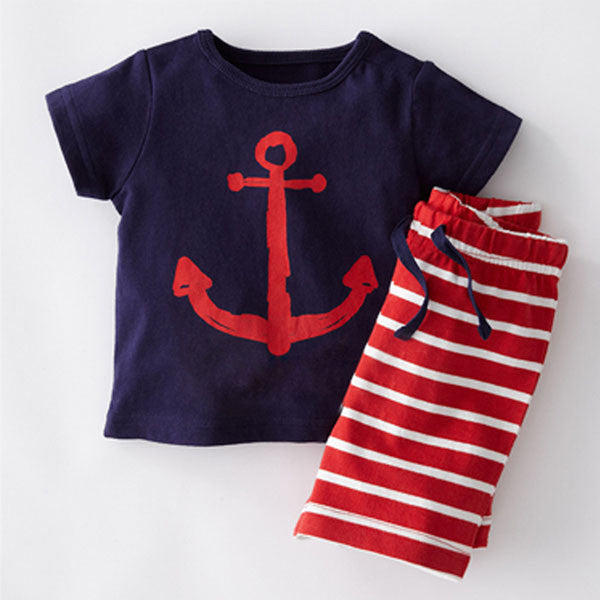 Summer Boys Clothes Sets Kids Clothes Short-Sleeve Cartoon T-Shirt + Striped Pant Boys Clothing Set CF101 - CelebritystyleFashion.com.au online clothing shop australia