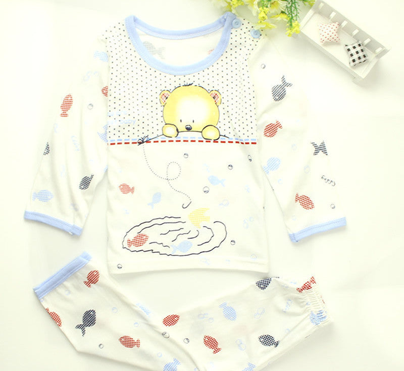 2pcs/set Newborn Baby Clothing Sets for 7-24M Brand kids Clothes 100% Cotton long sleeve base shirt Undershirts pyjamas bears - CelebritystyleFashion.com.au online clothing shop australia