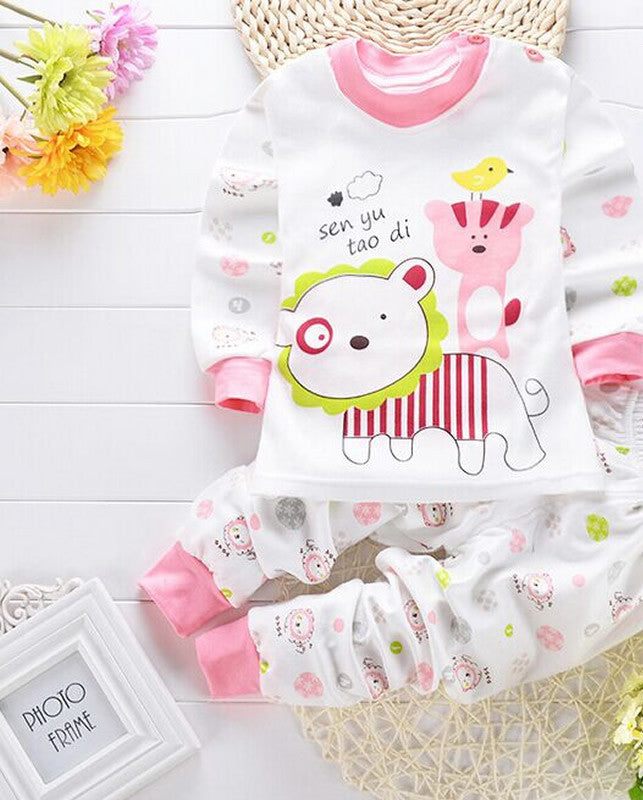 2pcs/set Newborn Baby Clothing Sets for 7-24M Brand kids Clothes 100% Cotton long sleeve base shirt Undershirts pyjamas bears - CelebritystyleFashion.com.au online clothing shop australia