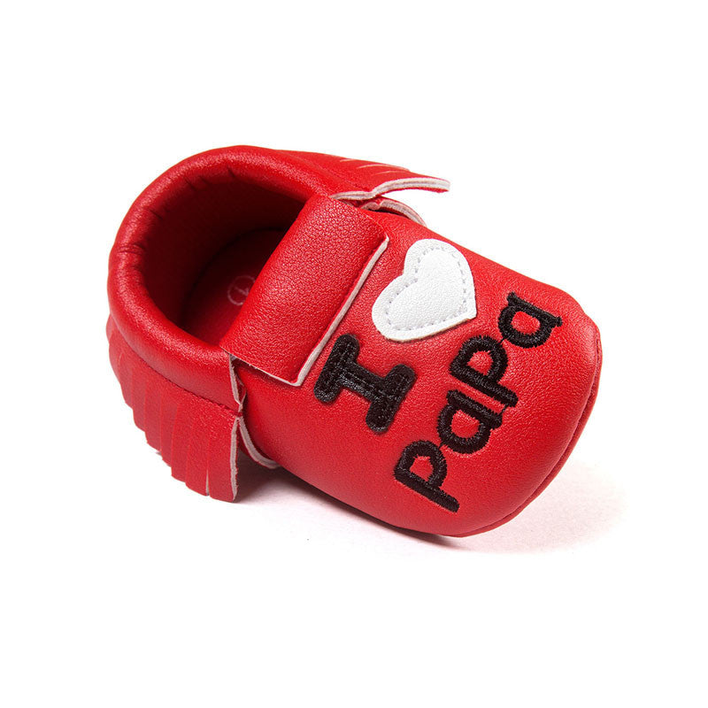 Baby Shoes Boys Girls Tassel Shoes Princess PU Leather Shoes Newborn Baby Moccasins Love Papa Mama Baby First Walker Shoes - CelebritystyleFashion.com.au online clothing shop australia