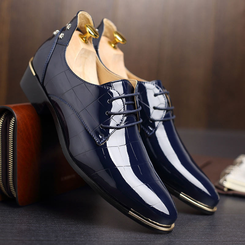 New Fashion Men Leather Shoes Oxfords Spring/Autumn Men Casual Flat Patent Leather Oxford Shoes For Men Pointed Toe BRM-424 - CelebritystyleFashion.com.au online clothing shop australia