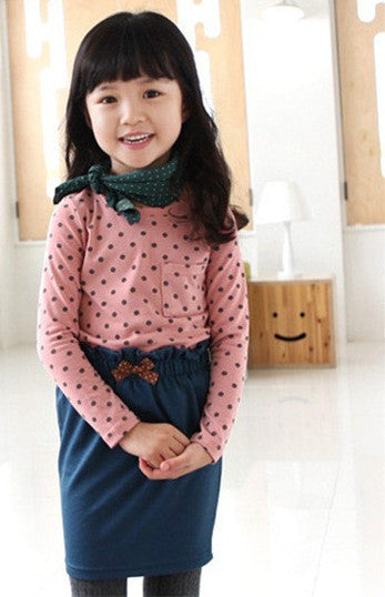 Korean Baby Kids Girl Dots Long Sleeve T-shirt Tops Blouse Tee Shirt 2-7Year - CelebritystyleFashion.com.au online clothing shop australia