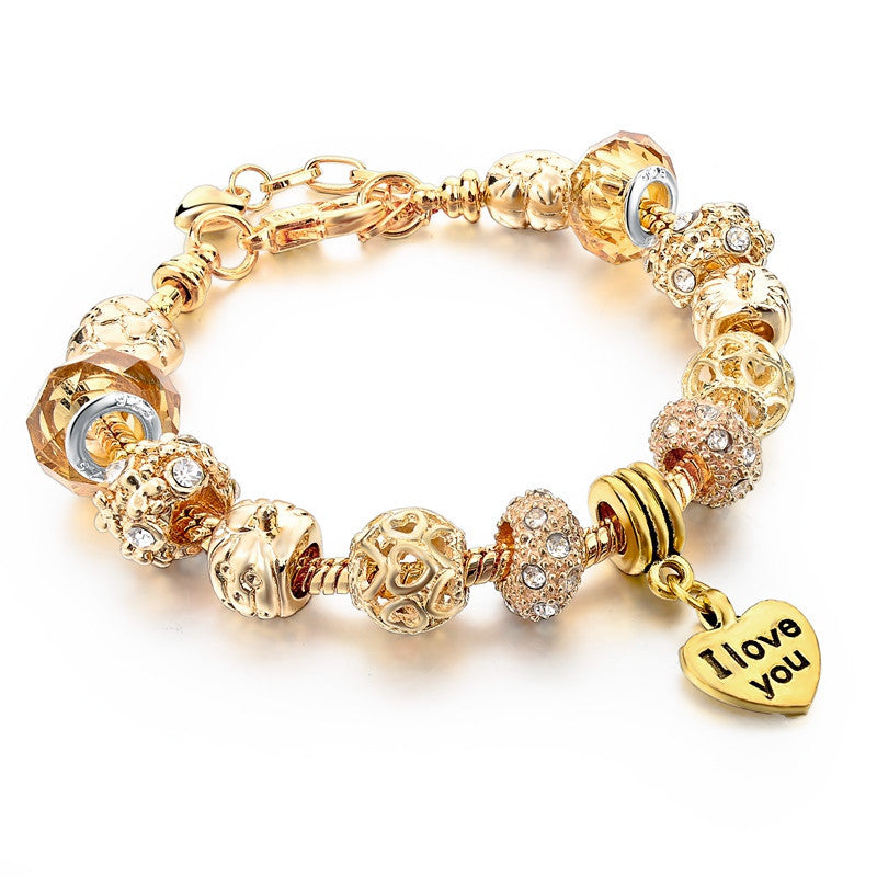 High Quality Heart Charm Bracelets For Women Snake Chain Gold Plated Bracelets & Bangles Fashion Jewelry SBR150074 - CelebritystyleFashion.com.au online clothing shop australia