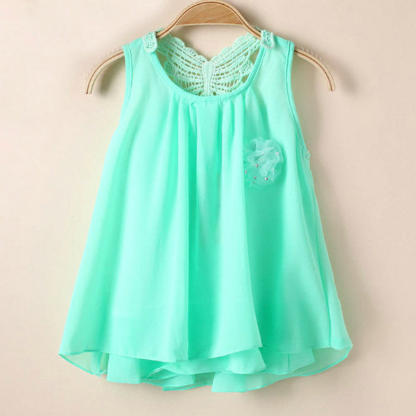 Baby Summer Sundress Kids Girl Chiffon Vest Tutu Dress Sleeveless Dress 2-7Y - CelebritystyleFashion.com.au online clothing shop australia