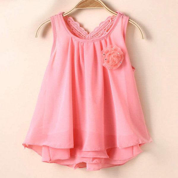 Baby Summer Sundress Kids Girl Chiffon Vest Tutu Dress Sleeveless Dress 2-7Y - CelebritystyleFashion.com.au online clothing shop australia