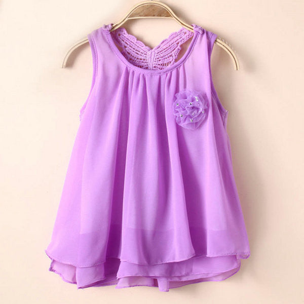 Baby Summer Sundress Kids Girl Chiffon Vest Tutu Dress Sleeveless Dress 2-7Y - CelebritystyleFashion.com.au online clothing shop australia