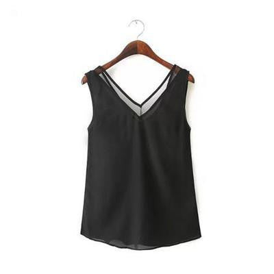 Tank Top Summer Style Women Tank Top Black /White Sexy Chiffon Tops Casual Woman Sleeveless Blouse - CelebritystyleFashion.com.au online clothing shop australia