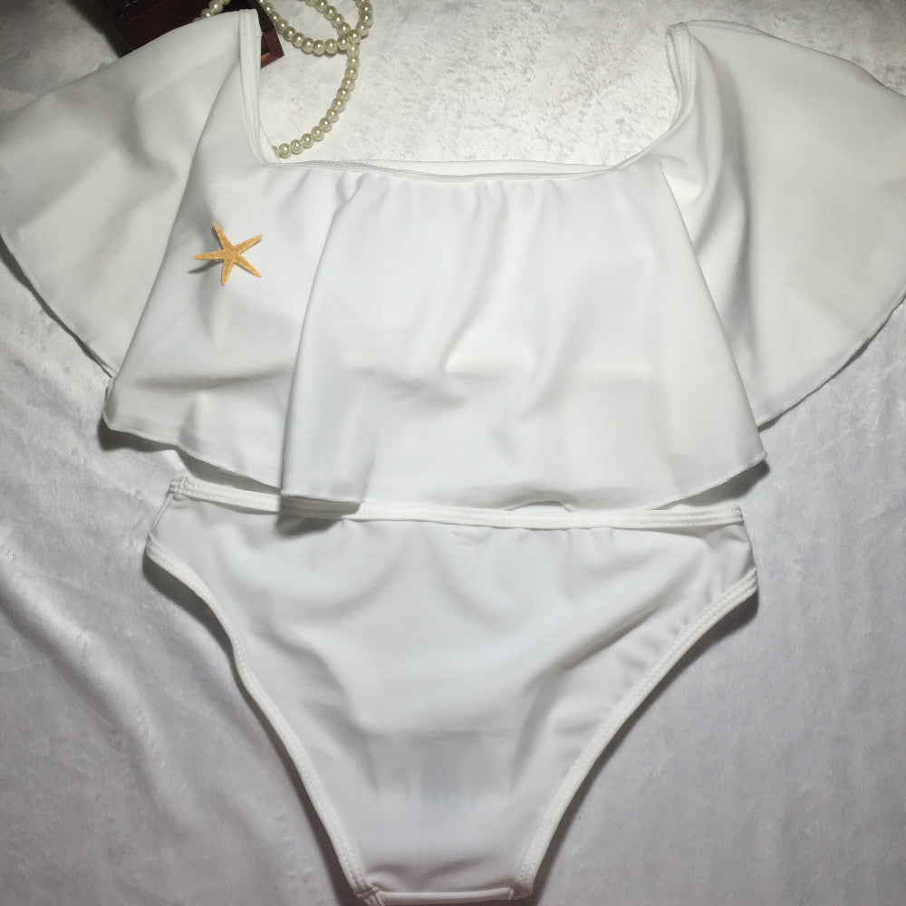 New Women Push Up Bikini Set Vintage Biquini Ruffled Swimsuit Sexy Print Swmwear Beach Swim Wear Bathing Suit with Cap 1835 - CelebritystyleFashion.com.au online clothing shop australia