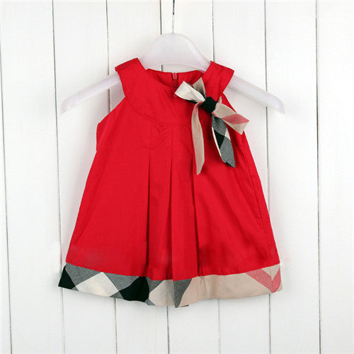 baby dress casual kids clothes fashion bow baby clothing summer style dresses cotton child outfits plaid costumes - CelebritystyleFashion.com.au online clothing shop australia