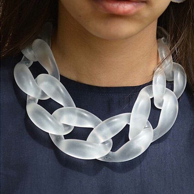 Unique designed big resin chain necklace colar linked choker and necklaces for women necklaces N1447 - CelebritystyleFashion.com.au online clothing shop australia