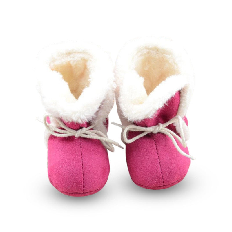 New Cozy Baby Shoes 3 Colors Winter Baby Girl Tie Up Booties Newborn Toddlers Kid Cozy Crib Shoes - CelebritystyleFashion.com.au online clothing shop australia