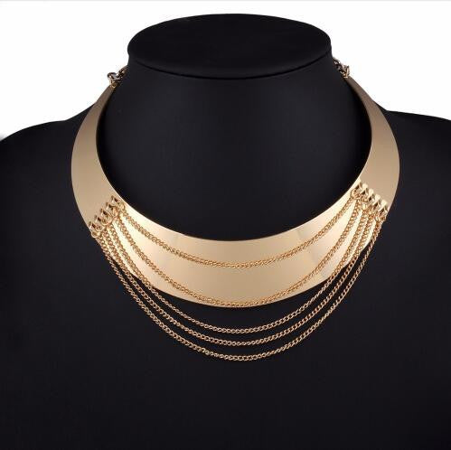 Fashion Jewelry Gold Chain Smooth Metal Choker Necklaces For Women Bijoux Collier Ras Du Cou Chunky Statement Necklace - CelebritystyleFashion.com.au online clothing shop australia