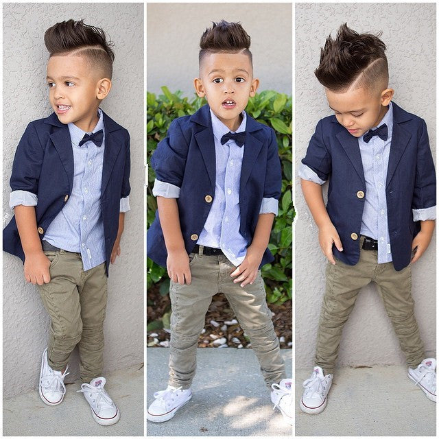 Boys Clothing Gentleman Sets Handsome Denim Children jacket + shirt + pants 3pcs/set kids baby Children suits - CelebritystyleFashion.com.au online clothing shop australia