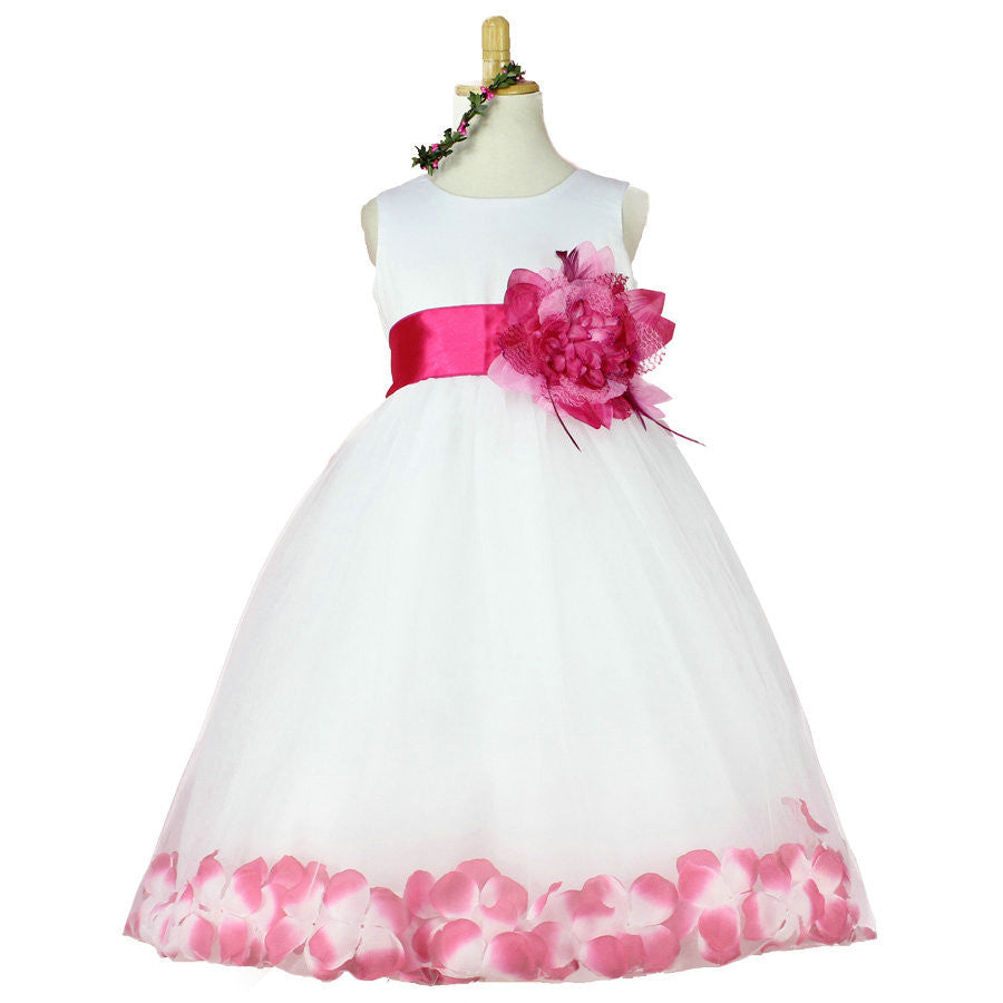 Girls Bridesmaid Dress Rose Petal Hem Cute Princess Tutu Dress Girls Clothing Sets Wedding Birthday Vestidos - CelebritystyleFashion.com.au online clothing shop australia