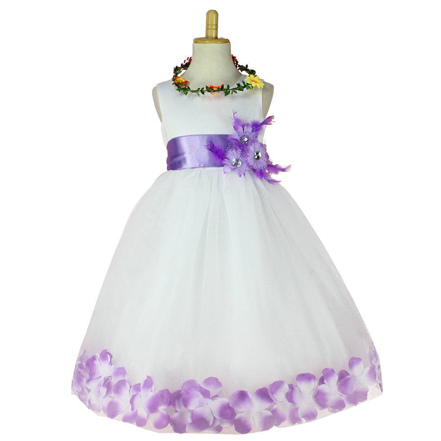 Girls Bridesmaid Dress Rose Petal Hem Cute Princess Tutu Dress Girls Clothing Sets Wedding Birthday Vestidos - CelebritystyleFashion.com.au online clothing shop australia