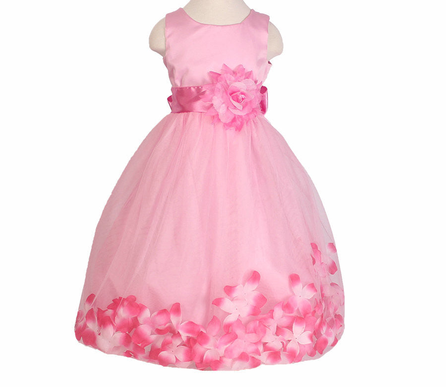 Girls Bridesmaid Dress Rose Petal Hem Cute Princess Tutu Dress Girls Clothing Sets Wedding Birthday Vestidos - CelebritystyleFashion.com.au online clothing shop australia