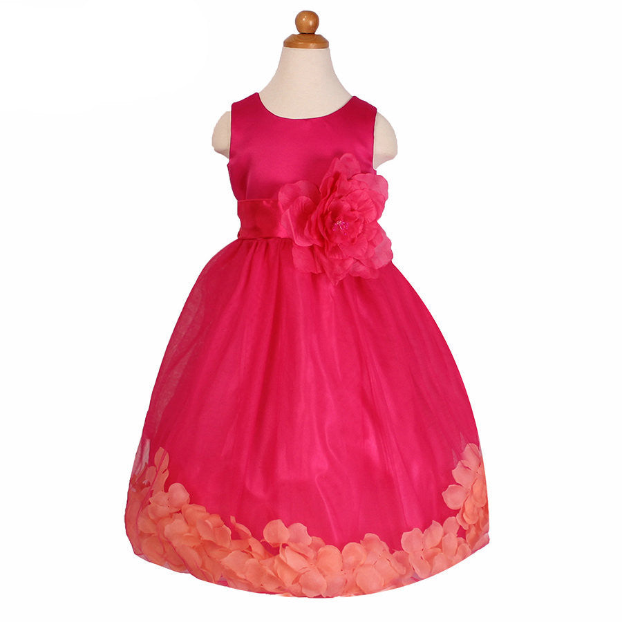 Girls Bridesmaid Dress Rose Petal Hem Cute Princess Tutu Dress Girls Clothing Sets Wedding Birthday Vestidos - CelebritystyleFashion.com.au online clothing shop australia